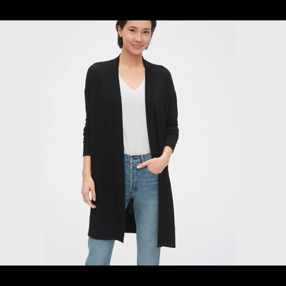 Gap Cardigan Duster Black Sweater Small